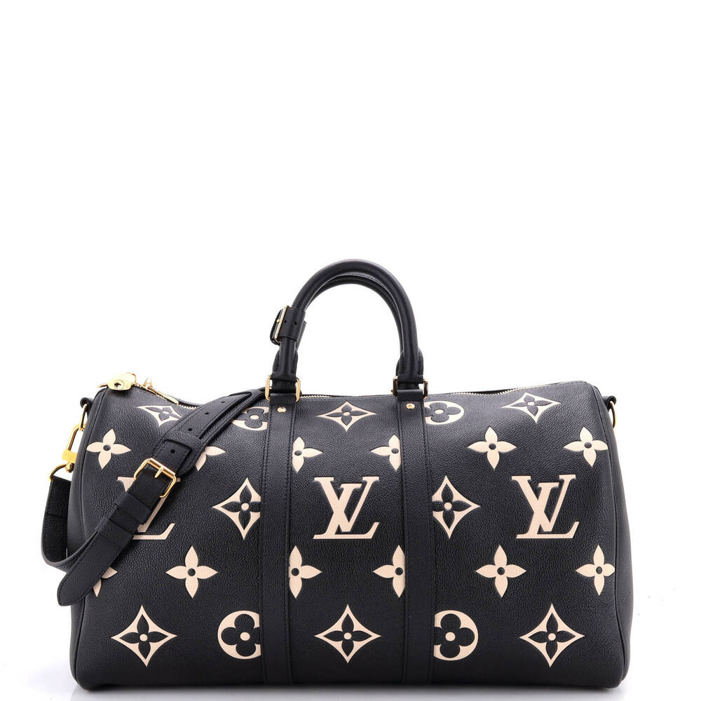 Louis Vuitton 45 Keepall Bandouliere Bag Monogram Empreinte Giant